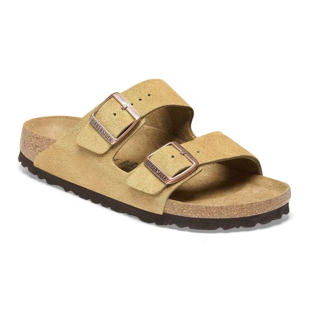 NIB: Birkenstock Latte Cream Vegan Suede Sandals Women’s Size 38! - Picture 2 of 3